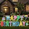 16 Pcs Happy Birthday Yard Signs with Stakes, 32.8 ft LED Lights, 42 Pcs Number Stickers, 13.4 Inch Letters Signs for Birthday Party Supplies Yard Lawn Outdoor Decoration(Colorful)